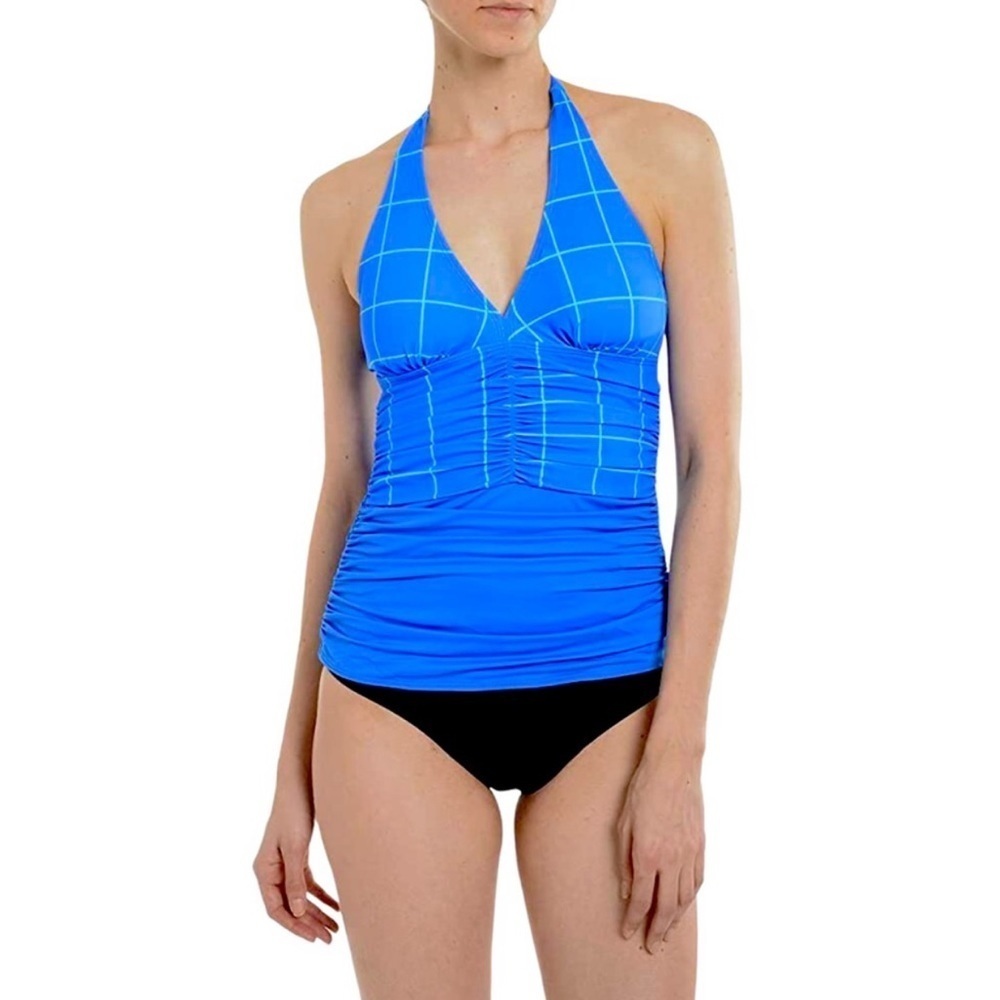 Spanx Slimming Ruched Halter Tankini Top 14